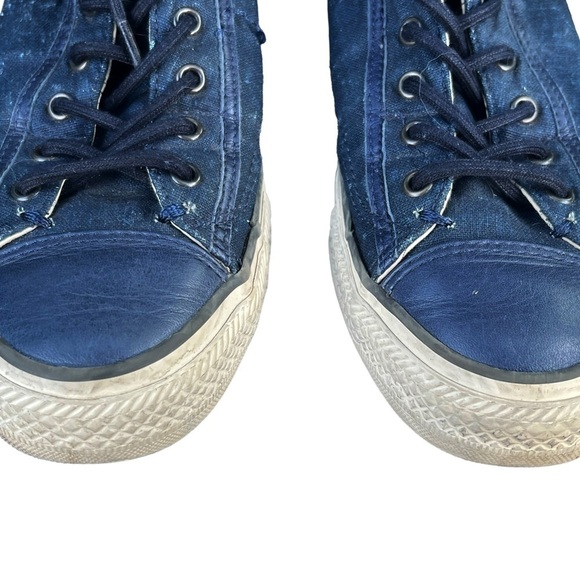 Converse All Star X John Varvatos Low Top Blue Leather Denim Sneakers - Picture 4 of 9